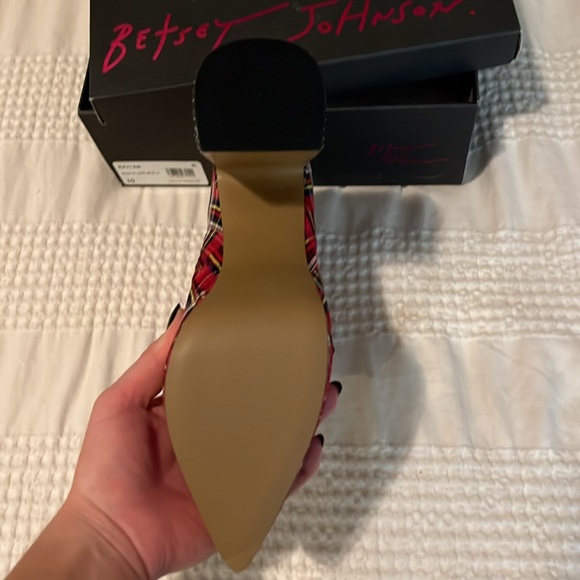 Red Plaid Multi Heel Boots - Picture 2 of 3